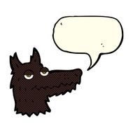 cartoon wolf head with speech bubble N10