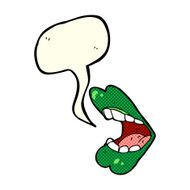 cartoon halloween mouth with speech bubble N12
