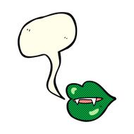 cartoon vampire fangs with speech bubble N5