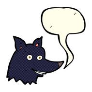 cartoon wolf head with speech bubble N11
