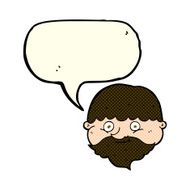 cartoon bearded man with speech bubble N19