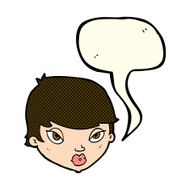 cartoon unimpressed woman with speech bubble N3