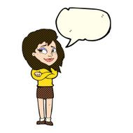 cartoon woman with crossed arms speech bubble N22
