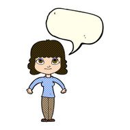 cartoon woman shrugging shoulders with speech bubble N199