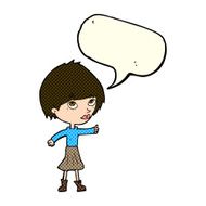 cartoon woman giving thumbs up symbol with speech bubble N27