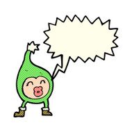 cartoon funny christmas creature with speech bubble N7