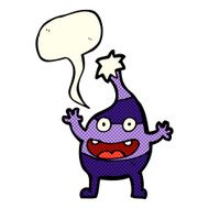 cartoon funny christmas creature with speech bubble N8