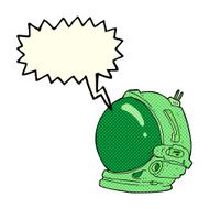 cartoon astronaut helmet with speech bubble N13