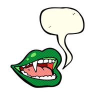 cartoon vampire mouth with speech bubble N13