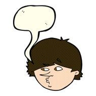 cartoon suspicious man with speech bubble N17