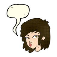 cartoon curious woman with speech bubble N24