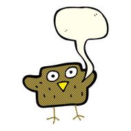 cartoon bird with speech bubble N126