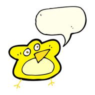 funny cartoon robin with speech bubble N5