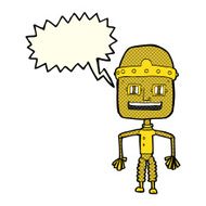 funny cartoon robot with speech bubble N22