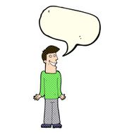 cartoon man shrugging shoulders with speech bubble N18