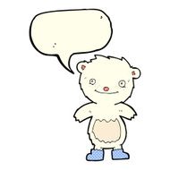 cartoon teddy polar bear wearing boots with speech bubble N3