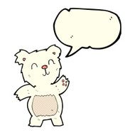 cartoon polar bear with speech bubble N35