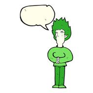 cartoon vampire man with speech bubble N49