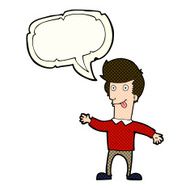 cartoon man sticking out tongue with speech bubble N13