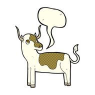 cartoon cow with speech bubble N16