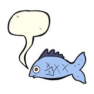 cartoon fish with speech bubble N35