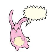 funny cartoon rabbit with speech bubble N5