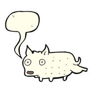 cartoon little dog cocking leg with speech bubble N5