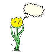 cartoon flower with speech bubble N17