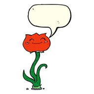 cartoon flower with speech bubble N18
