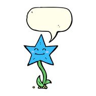 cartoon star flower with speech bubble N5