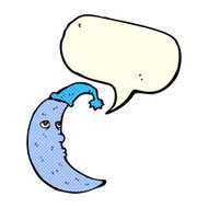 sleepy moon cartoon with speech bubble N5