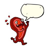 meat cartoon character with speech bubble N3