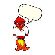 cartoon firework in business suit with speech bubble N5