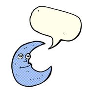happy cartoon moon with speech bubble N3