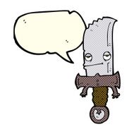 knife cartoon character with speech bubble N3