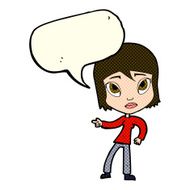cartoon pointing woman with speech bubble N13