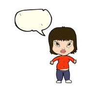 cartoon overweight woman with speech bubble N7