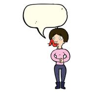cartoon woman with snake tongue speech bubble N7