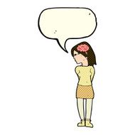cartoon brainy woman with speech bubble N5