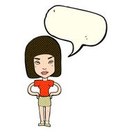 cartoon annoyed woman with speech bubble N78