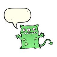 cartoon little monster with speech bubble N13