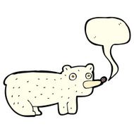 funny cartoon polar bear with speech bubble N12