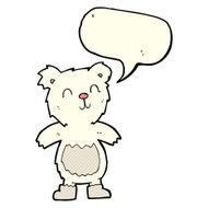 cartoon teddy polar bear with speech bubble N5