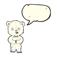 cartoon teddy polar bear with speech bubble N6