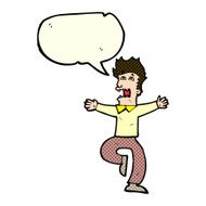 cartoon terrified man with speech bubble N87
