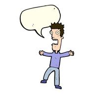 cartoon terrified man with speech bubble N88