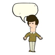 cartoon suspicious man with speech bubble N18