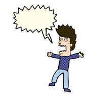 cartoon terrified man with speech bubble N89
