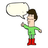cartoon nervous man with speech bubble N57