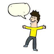 cartoon happy man with speech bubble N187